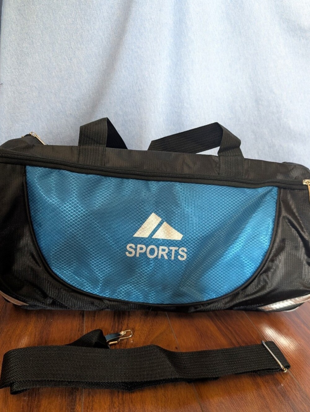 Brand New Black and Blue Sports Duffel Bag